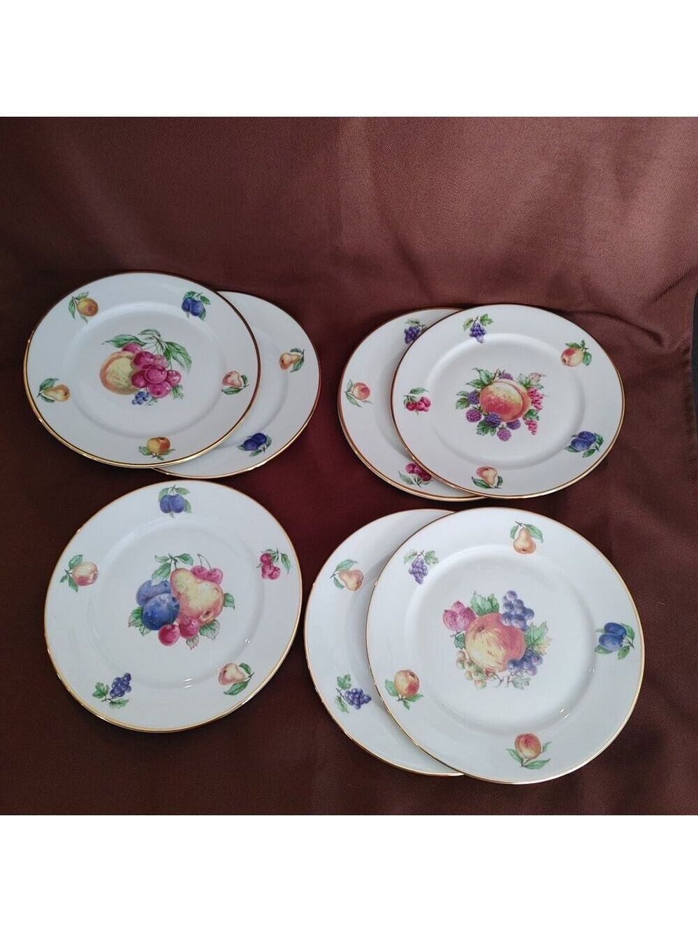 Vintage Gold Rim Fruit Pattern Seltmann Weiden Bavaria W. Germany Cottagecore
